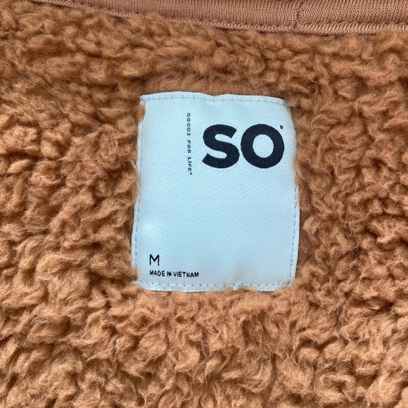 2/$30 Sonoma Brown Sherpa Zip Jacket Women's sz Medium NWT - Picture 4 of 7